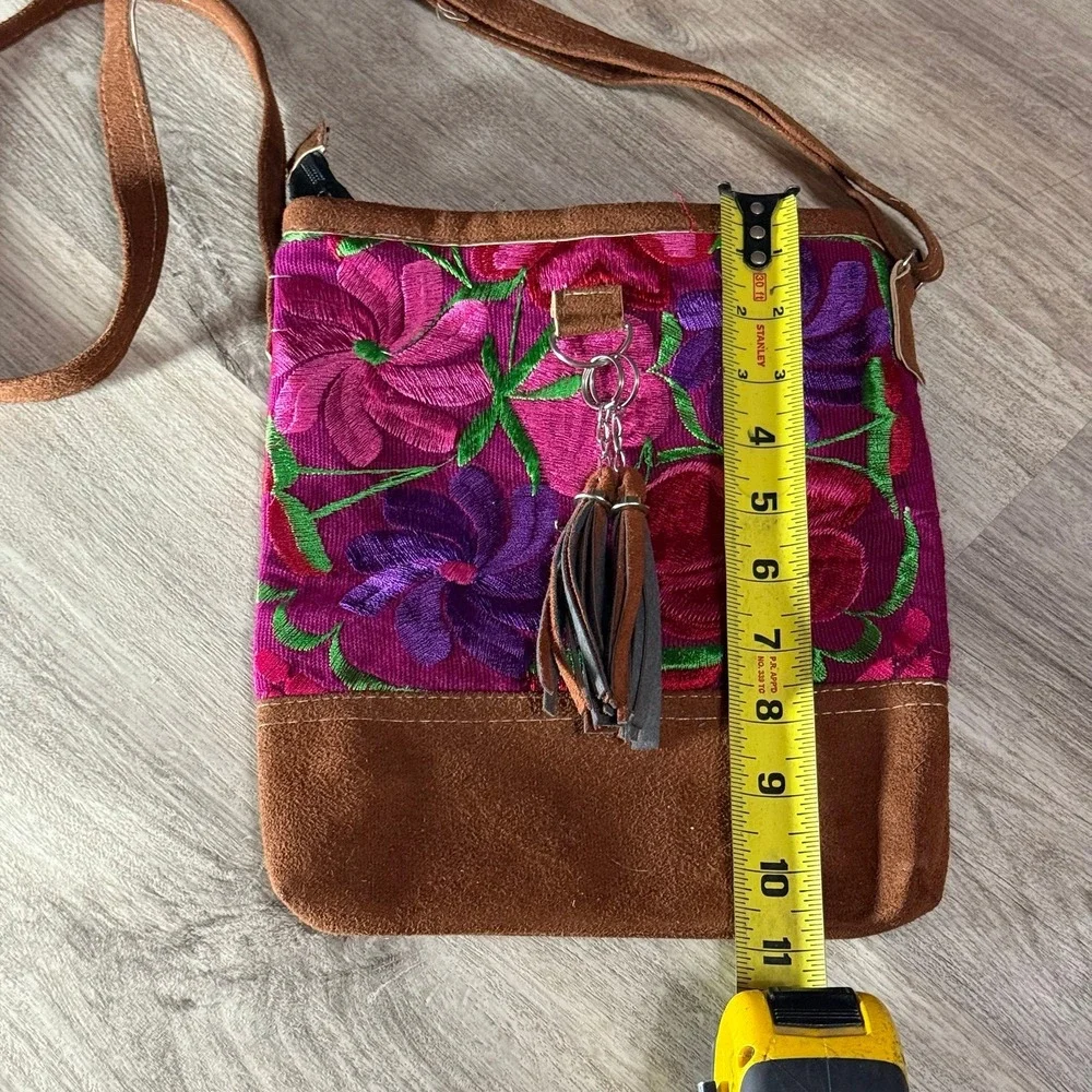 Embroidery‎ crossbody bag beautiful colorful flowers